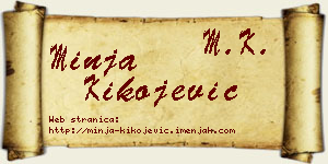 Minja Kikojević vizit kartica
